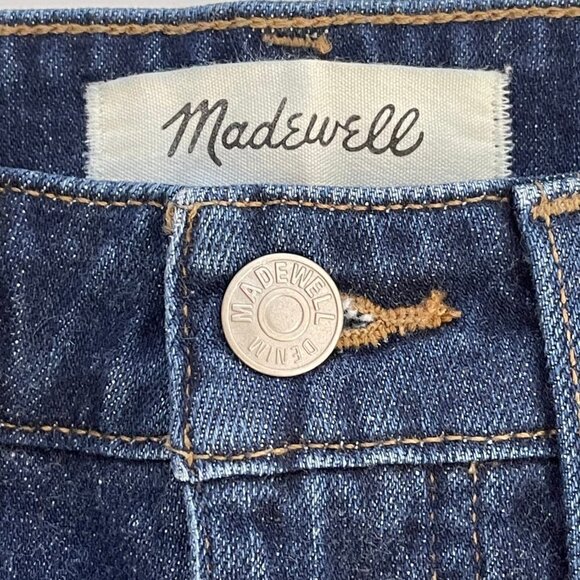 Madewell Curvy High Rise Denim Shorts 24  Raw Hem Canterdale Wash Blue - Picture 5 of 7